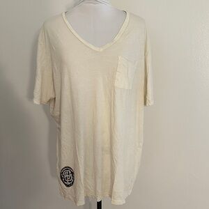 Men's Vintage Tankfarm Cream V-Neck Shirt XL